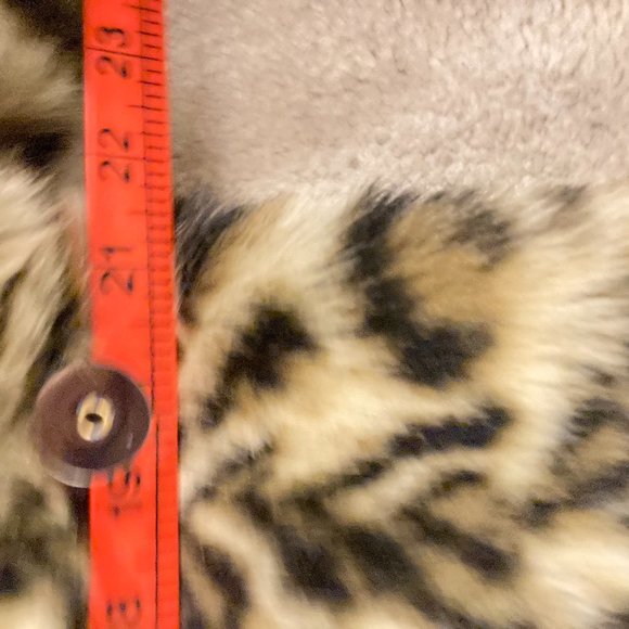 Vintage Faux Fur Animal Print Short Length Coat UK Size 16 - Picture 5 of 15